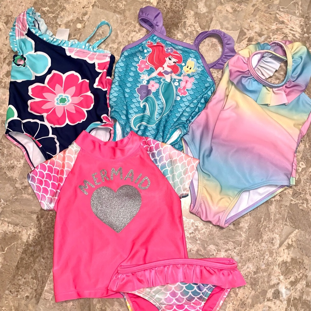 4 Baby Girl Swimsuits size 12months